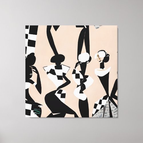 Checkered Charm Cabaret Canvas Print