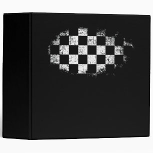 Checkered Checker Black & White 3 Ring Binder