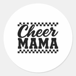 Checkered Cheer Cheerleading For Cheerleader Mom M Classic Round Sticker