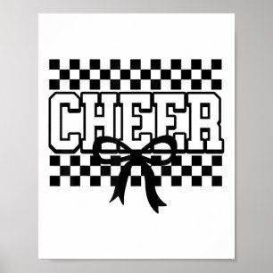 Checkered Cheer Cheerleading For Cheerleader Youth Poster