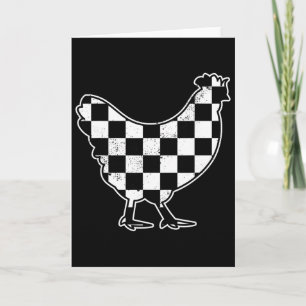 Checkered Chicken Farmer Chicken Race Car Boys Chi Card