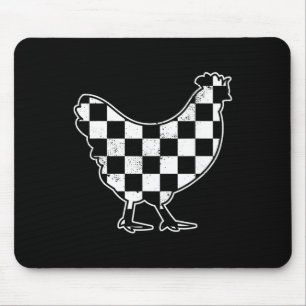 Checkered Chicken Farmer Chicken Race Car Boys Chi Mouse Pad