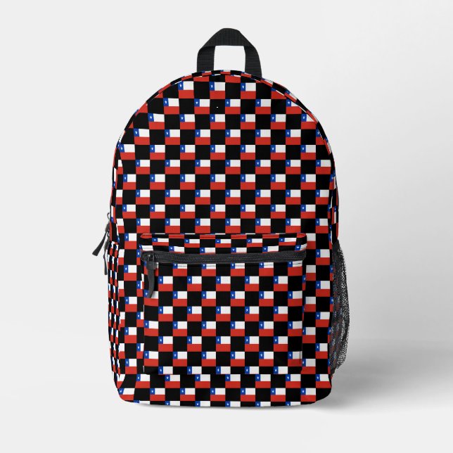 Checkered Chile Flag Pattern  Printed Backpack (Front)