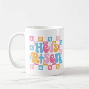 Checkered Christian Easter He is Risen Coffee Mug