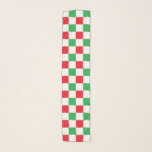 Checkered Christmas Red and Green Scarf<br><div class="desc">Abstract digital art of red and green color squares in a checkered formation with white in the alternating squares.</div>
