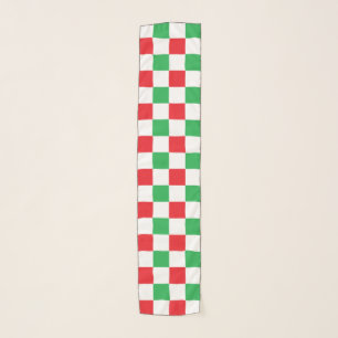 Checkered Christmas Red and Green Scarf