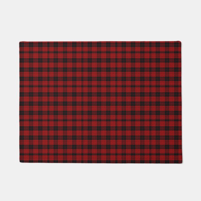 Checkered Christmas Red Buffalo Plaid Doormat (Front)