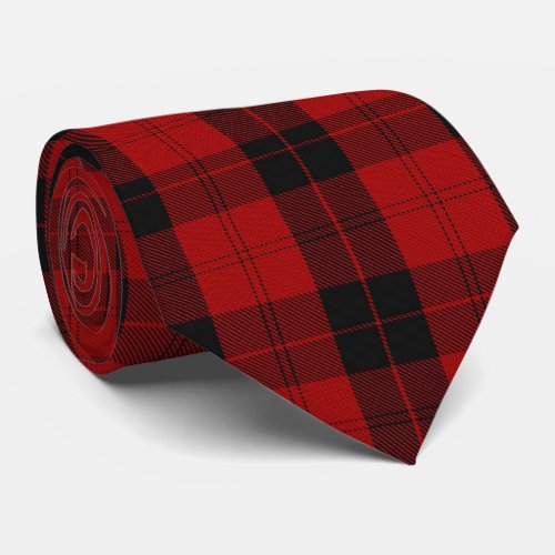 Checkered Christmas Red Buffalo Plaid Neck Tie