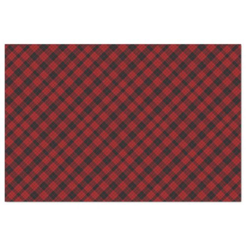 Checkered Christmas Red Buffalo Plaid Tissue Paper