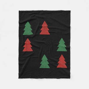 Checkered Christmas Tree Graphic Crewneck Swea Fun Fleece Blanket