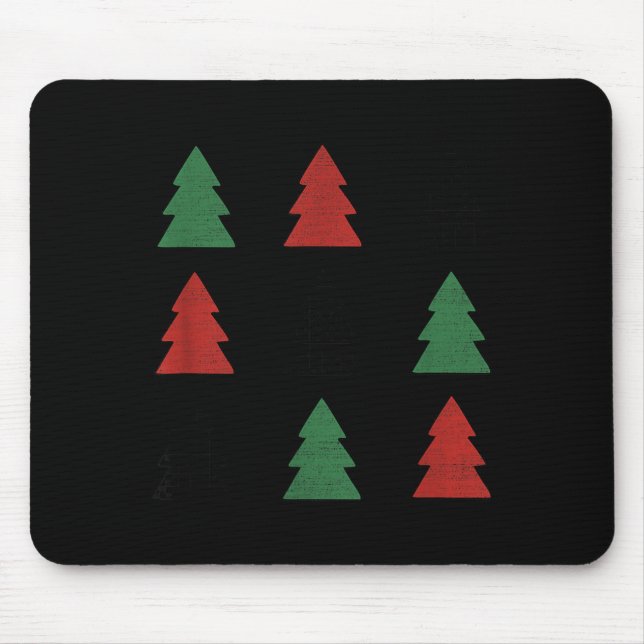 Checkered Christmas Tree Graphic Crewneck Swea Fun Mouse Pad (Front)