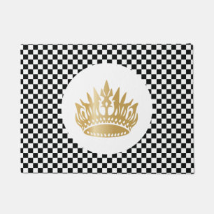 Checkered classic luxury royal elegant pattern doormat
