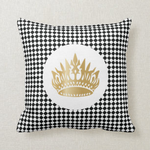 Checkered classic luxury royal elegant pattern throw pillow