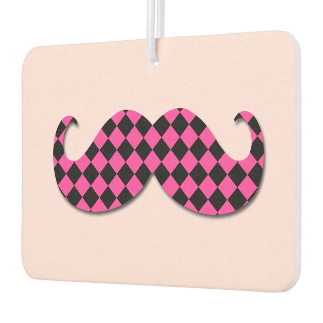 Checkered Classic Mustache Air Freshener (Left)