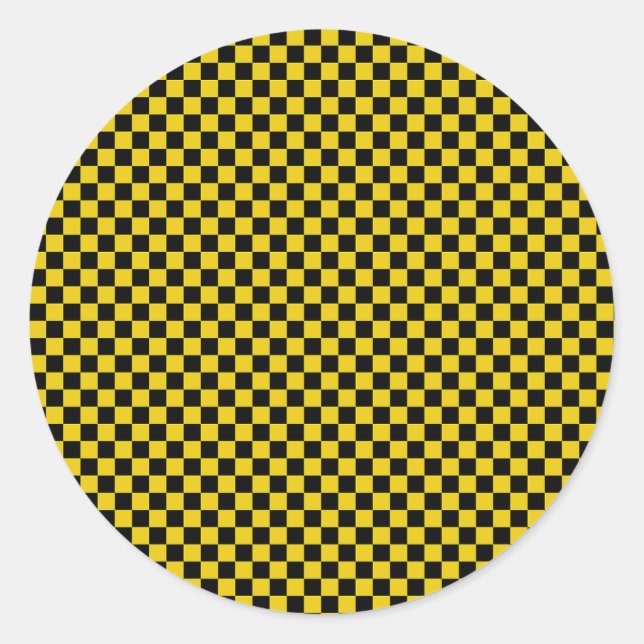Checkered Classic Round Sticker (Front)