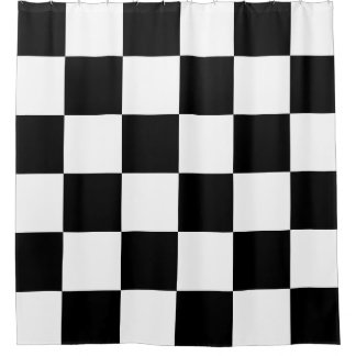 Checkered Clear Customizable Shower Curtain