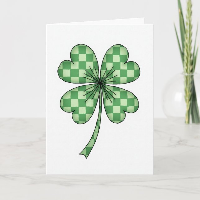 Checkered Clover Pattern Card (Front)