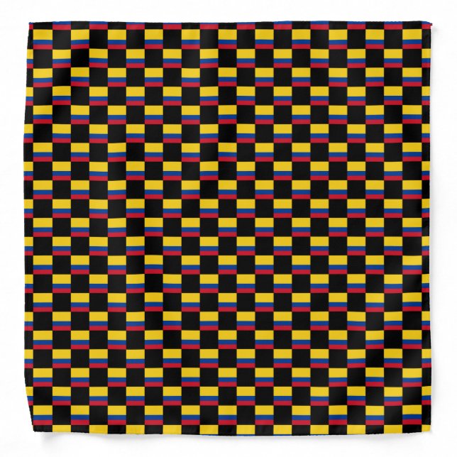 Checkered Colombia Flag Pattern  Bandana (Front)