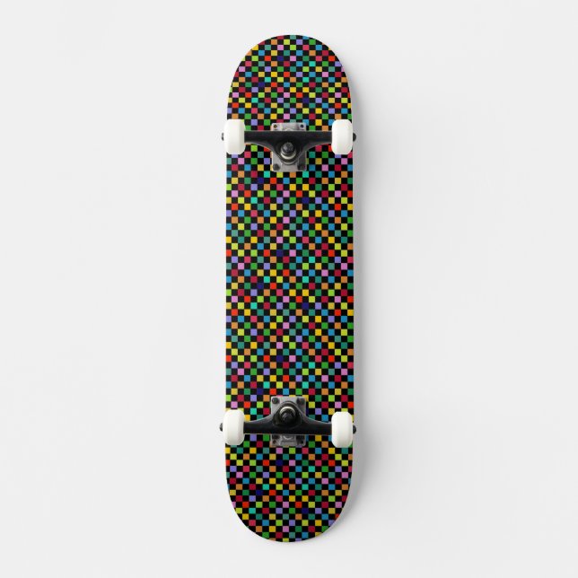 Checkered Color Pattern Skateboard Deck (Front)