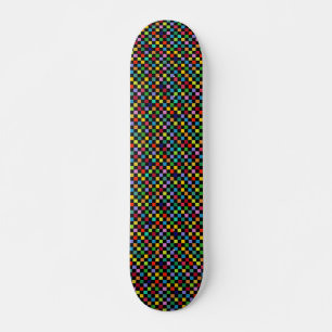 Checkered Color Pattern Skateboard Deck