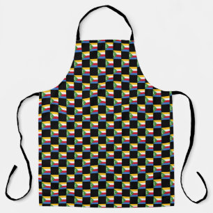 Checkered Comoros Flag Pattern  Apron