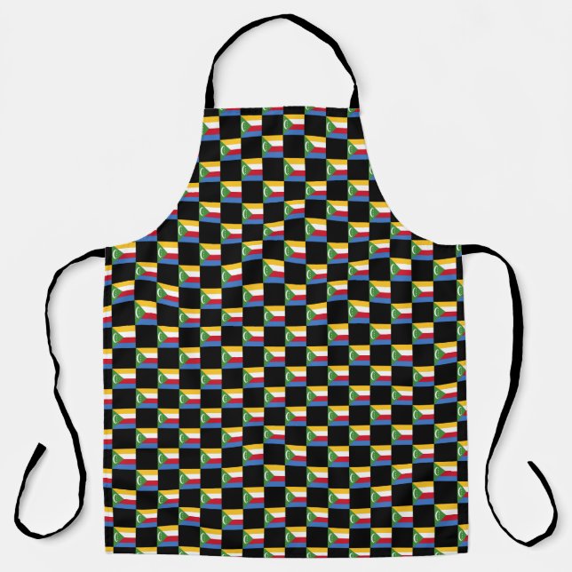 Checkered Comoros Flag Pattern  Apron (Front)