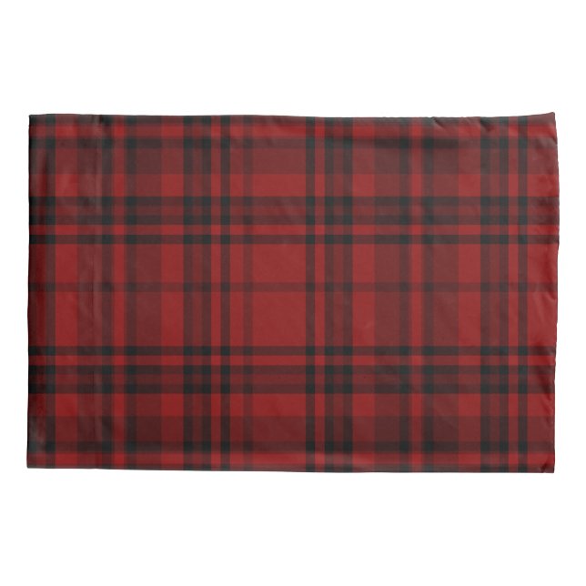 CHECKERED COUNTRY PLAID RED  PILLOW CASE (Back)