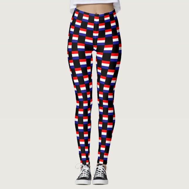 Checkered Croatia Flag Pattern  Leggings (Front)
