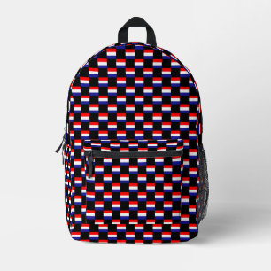 Checkered Croatia Flag Pattern Printed Backpack