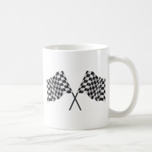 checkered cross flags coffee mug