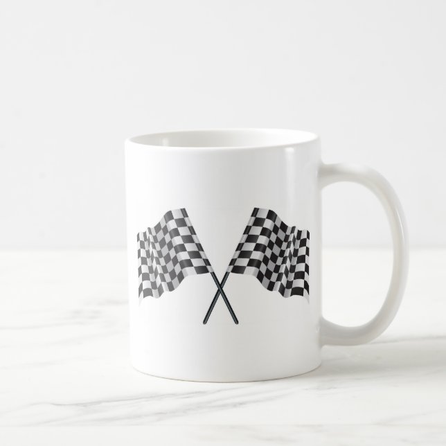 checkered cross flags coffee mug (Right)