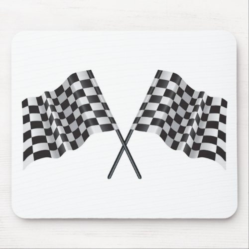 checkered cross flags mouse pad