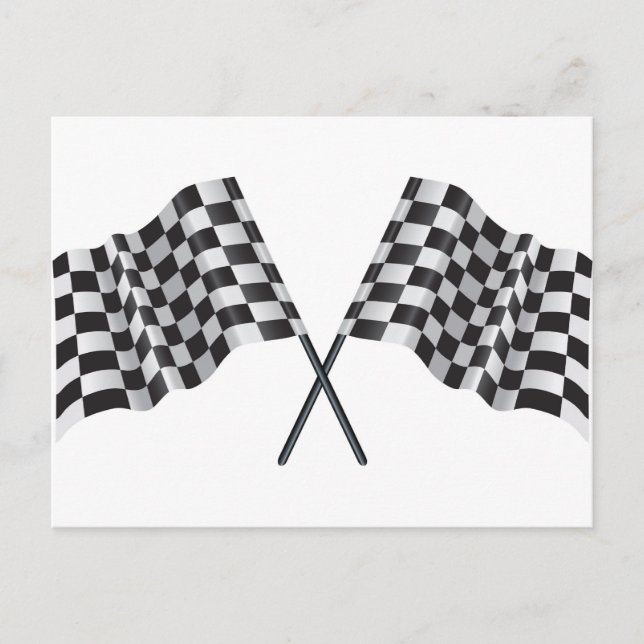 checkered cross flags postcard (Front)