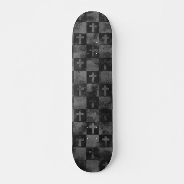 Checkered Crosses Skateboard (Front)
