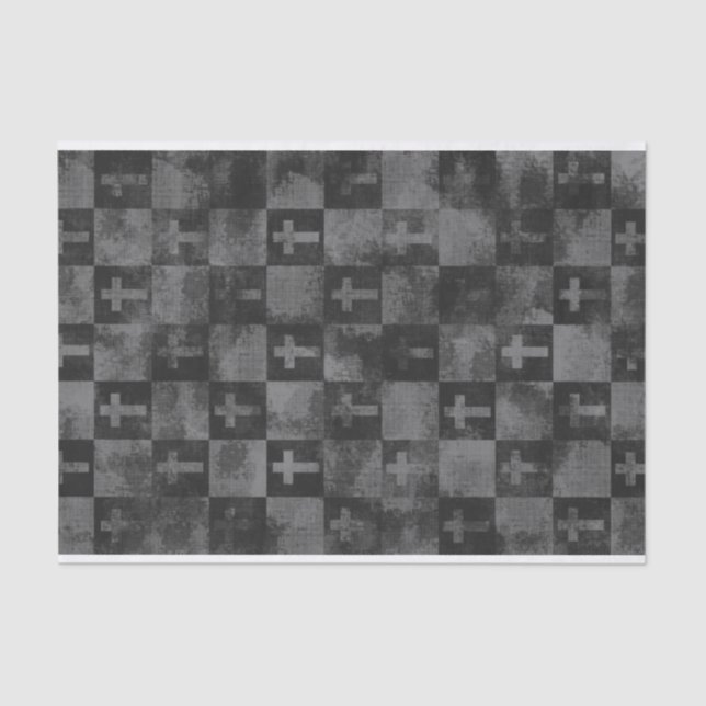 Checkered Crosses Tissue Paper (Front)