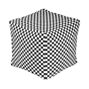 Checkered Cube Pouf