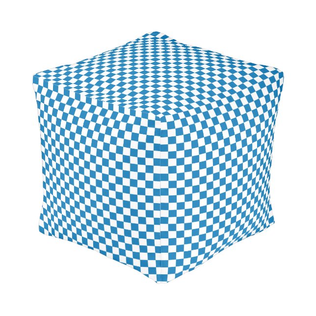 Checkered Cube Pouf (Angled Front)