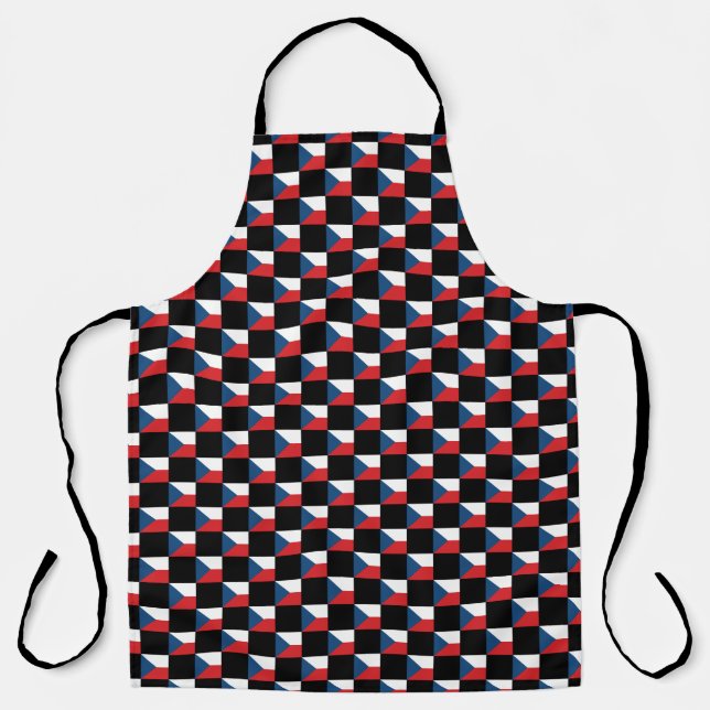 Checkered Czechia Flag Pattern  Apron (Front)