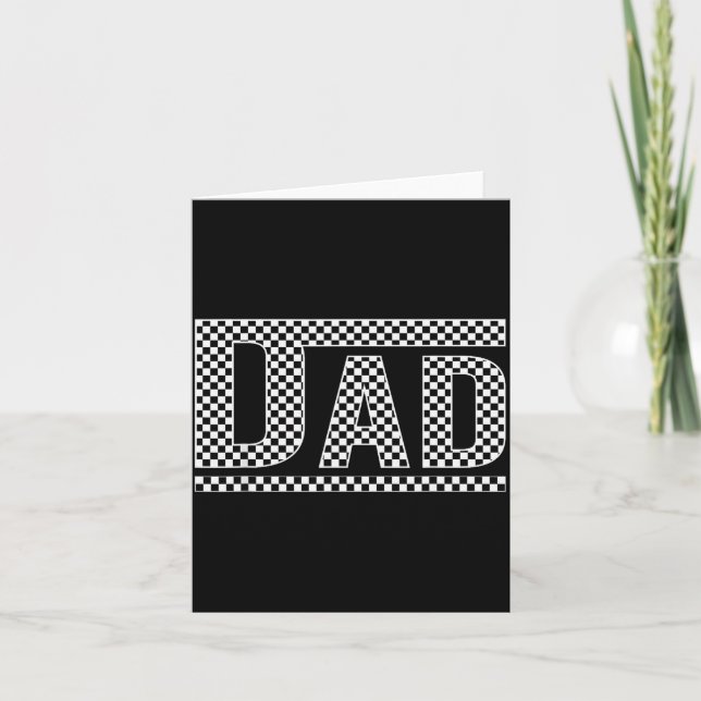 Checkered Dad Black White Funny Dad Father's Day M Card (Front)