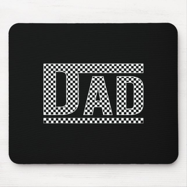 Checkered Dad Black White Funny Dad Father's Day M Mouse Pad (Front)