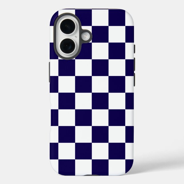 Checkered dark blue and white Case-Mate iPhone case (Back)