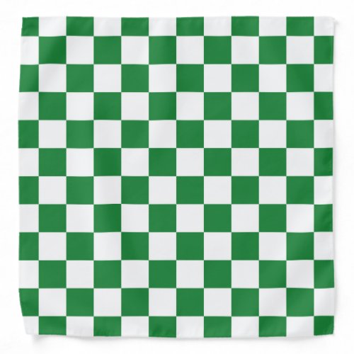 Checkered Dark Green and White Bandana