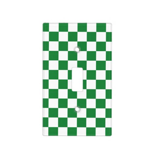 Checkered Dark Green and White Light Switch Cover