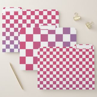 Checkered Dark Pink to Purple Gradient Pattern File Folder
