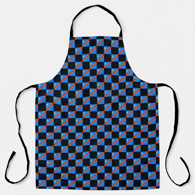Checkered Democratic Republic of the Congo Flag Apron (Front)