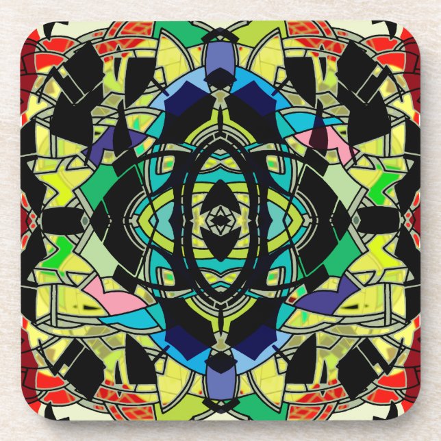 Checkered Design Beverage Coaster (Front)