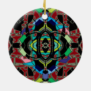 Checkered Design Ceramic Ornament