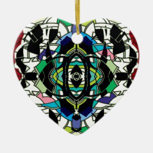 Checkered Design Ceramic Ornament