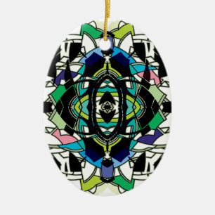 Checkered Design Ceramic Ornament