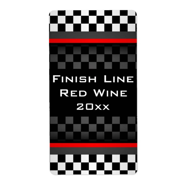 Checkered Design Homemade Wine Label (Front)
